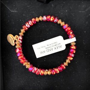 Alex and Ani Vibrant Red and Gold CRYSTAL RETIRED RARE VINTAGE 66 DAZZLE
